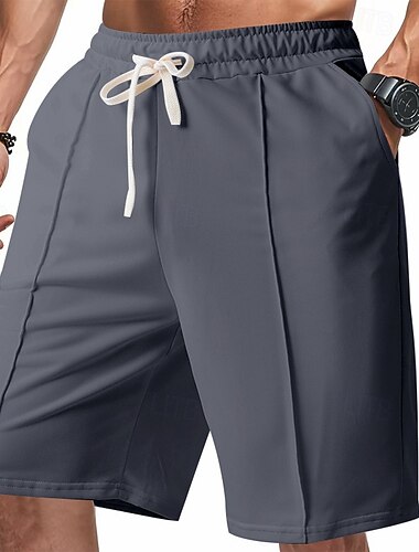  Herren Sweat-Shorts Shorts Bermudashorts Laufshorts Freizeitshorts Kordelzug Elastischer Bund Einfach Komfort Sport Knielang Yoga Täglich Fitnessstudio Klassicher Stil Athleisure Schwarz Himmelblau