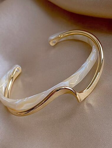  Bracelet Manchette Femmes Classique Foi Simple Bracelet Bijoux Doré pour Mariage Halloween Cadeau Promesse Festival