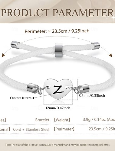  Gepersonaliseerde letterarmband, gepersonaliseerde initialenarmband met gravure, cadeau voor vaderdag, moederdag, Valentijnsdag, Kerstmis, verjaardag, jubileum