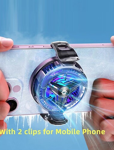  Radiatore di raffreddamento a semiconduttore magnetico/con clip posteriore 2 in 1 per cellulare SL10 con luce RGB per dispositivi di raffreddamento per giochi iOS, Android e Pubg.
