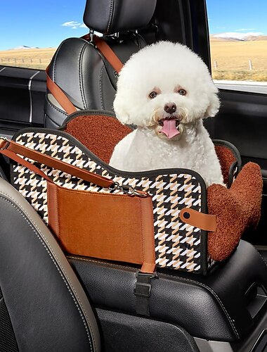  折りたたみ式センターコンソール犬用カーシート、ペット子犬用カーシート、ミドルコンソール犬用アームレストブースターシート、小型犬用