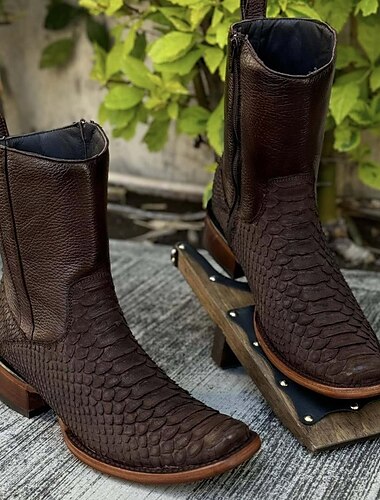  Retro Antiguo Hippie Años 70 Zapatos bota vaquera Hippie Vaquero del oeste Hombre Carnaval Mascarada Vacaciones Ropa Cotidiana Adulto Zapatos