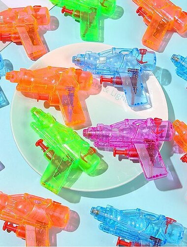  Lot de 12 mini pistolets à eau pour garçons et filles, pistolets à eau colorés, petit pistolet jouet en plastique pour plage, parc aquatique, piscine, cadeaux de fête (couleur aléatoire)