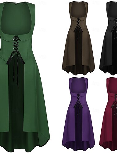  Medievale Rinascimento Abito da cocktail Costume Cosplay Abito da Ballo Fiera del Ren Vichingo Straniero Per donna Celtico Costumi da pirata Stile Steampunk Mascherata LARP Fiera Rinascimentale
