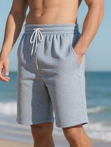  Herren Shorts Strandshorts Laufshorts Freizeitshorts Turnhose Kordelzug Elastischer Bund Gerader Schnitt Einfach Atmungsaktiv Feuchtigkeitsableitend Knielang Outdoor Täglich Ferien Urlaub Sport
