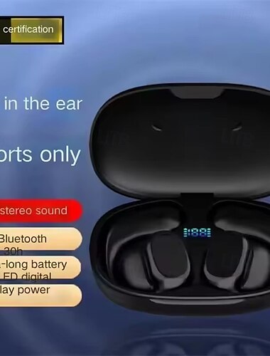  אוזניות Bluetooth 5.3 חופשיות מדיבור אוזן קליפ Hi-Fi עם קופסת טעינה