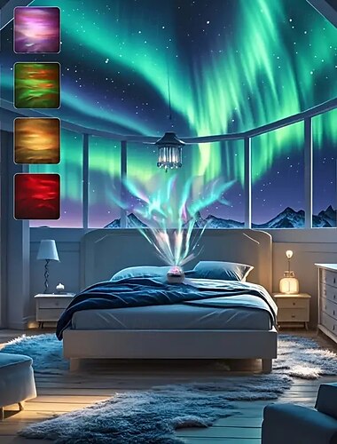  Kleine Magische Bal Noorderlicht USB Afstandsbediening Licht Multi-Kleur Rotatie Effect voor Slaapkamer Woonkamer Feest