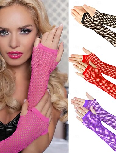  Dikke visnet elastische handschoenen sexy lange handschoenen punk halve vingers nachtclub feest etiquette handschoenen