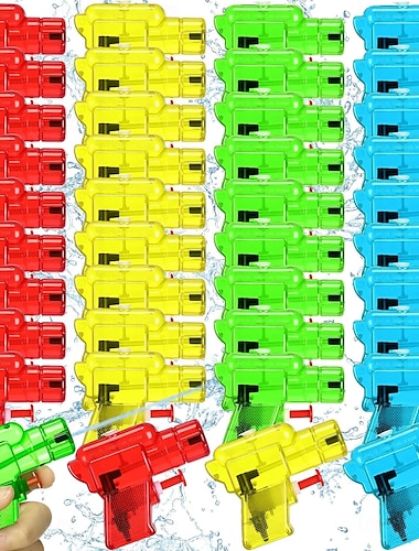  Lot de 100 mini pistolets à eau pour garçons et filles, pistolets à eau colorés, petit pistolet jouet en plastique pour plage, parc aquatique, piscine, cadeaux de fête (couleur aléatoire)