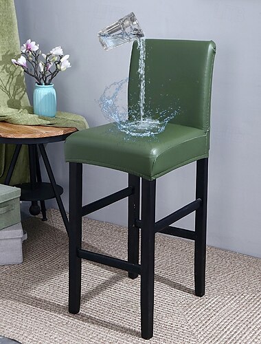  Funda impermeable para sillón club, funda para silla giratoria, tela elástica, tamaño pequeño, funda para asiento con respaldo corto, taburete de bar, decoración del hogar