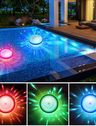  2 Stück Unterwasserlichter, schwimmende Lichter, RGB-Farbwechsel, batteriebetrieben, für Pool, Badewanne, Teich, Landschaftsdekoration
