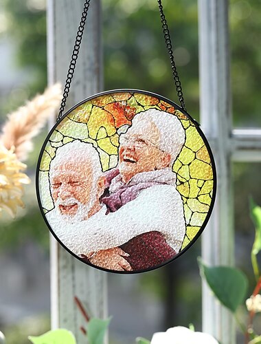  εξατομικευμένο βιτρό παράθυρο κρεμαστό suncatcher προσαρμοσμένο καλύτερο δώρο για εκείνη, ειδικό κρεμαστό στολίδι για την ημέρα του Αγίου Βαλεντίνου για αυτοκίνητο, υπνοδωμάτιο ή διακόσμηση σπιτιού
