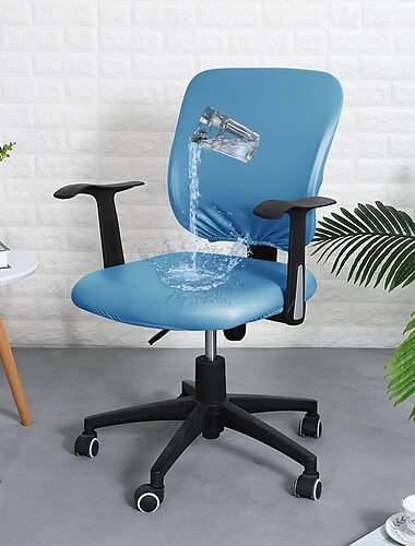  Funda de silla de oficina de cuero sintético, duradera y 100 % impermeable, perfecta para proteger y renovar su silla de oficina y añade un aspecto elegante y profesional a la decoración de su espacio de trabajo.