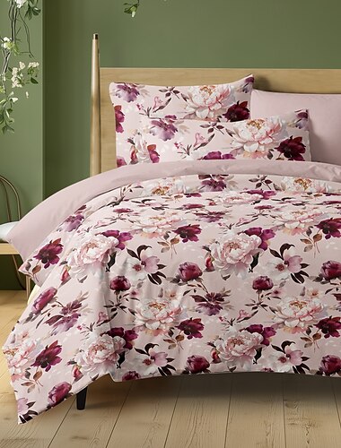  Blumen Tulpen Bettbezug Set 100% Baumwolle Weiche und Atmungsaktive Bettwäsche mit Farbenfrohen Blumen Leicht und Strapazierfähig Bettdecke Komfortabel für Alle Jahreszeiten Pflegeleicht