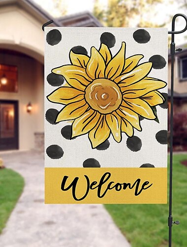  Flagge 12 x 18 Zoll Hof-Fahnen Sonnenblumen Kleine Gartenfahnen für draußen Außenfahnen Urlaubs-Gartenfahnen