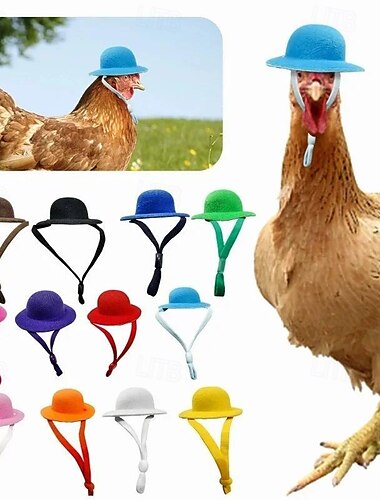  Lustiger Hühnerhut aus strapazierfähiger Polyesterfaser mit Kordelzugverschluss zum Schutz des Geflügels, geeignet für verschiedene Hühnerrassen