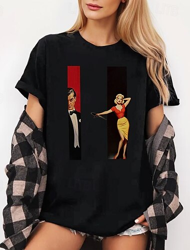  T-shirt Manifesto retrò Ragazza retrò Grafico Per Per donna Adulti Mascherata Stampa a caldo Casual Quotidiano