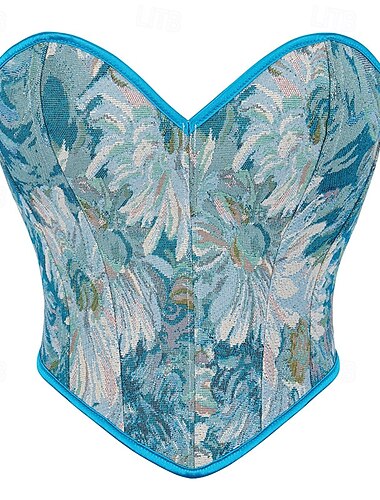  Rokoko Brustkorsett Maskerade Überbrustkorsett Cosplay Bauchkontrolle Push-Up Jacquard Jacquard Damen königlich Maskerade Party Karneval von Venedig Erwachsene Korsett