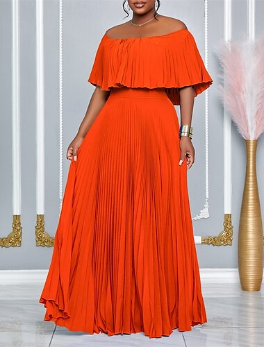  A-Linie Quinceanera-Kleider Elegant Kleid Hochzeit Hochzeitsgast Bodenlang Kurzarm Schulterfrei Polyester Rückenfrei mit Falten 2025