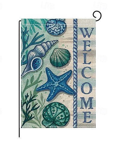  Flagge 12 x 18 Zoll Hof-Fahnen Hallo Sommer Kleine Gartenfahnen für draußen Außenfahnen Urlaubs-Gartenfahnen