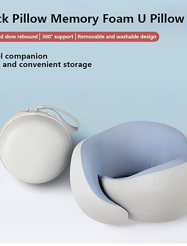  Almohada en forma de U para protección del cuello portátil rodea y soporta las vértebras adecuada para aviones y coches