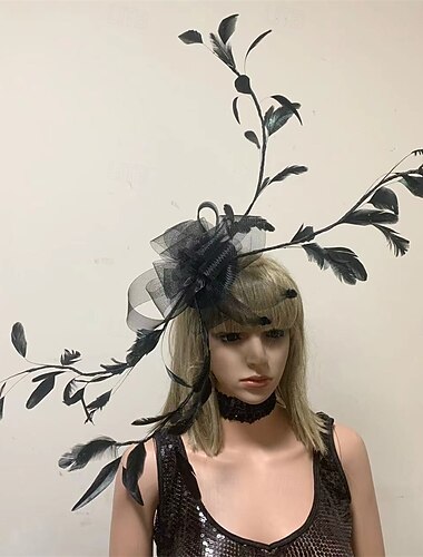  Kopfschmuck Tüll Hochzeit Geburtstag Abendgesellschaft Teegesellschaft Cocktail Vintage Niedlich Mit Feder Kopfschmuck Kopfbedeckung