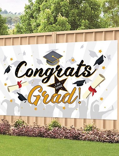  Herzlichen Glückwunsch Grad Banner Abschluss Hintergrund Abschlussdekorationen 2025 Herzlichen Glückwunsch Absolvent Banner Grad Dekorationen Patios Garten Schule