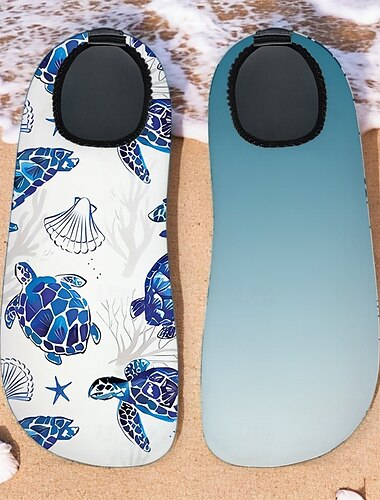  Wasserschuhe für Herren mit Meeresschildkröten-Aufdruck – schnelltrocknender und bequemer Stil für Männer bei Strandaktivitäten, Schwimmen und Wassersport