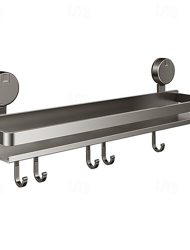  Küchen-Organizer mit Saugnapf und Haken 30/40/50 cm, Gewürzregal zum Aufhängen ohne Bohren, Badezimmer-Duschregal zur Aufbewahrung, platzsparende Regale für Küche, Bad und Wohnzimmer