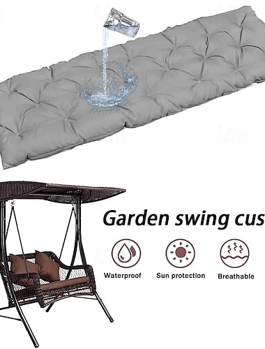  Cojines para silla de exterior 100 % impermeables y resistentes al sol, de madera, para banco, columpio, no extraíbles, para patio, jardín, césped.