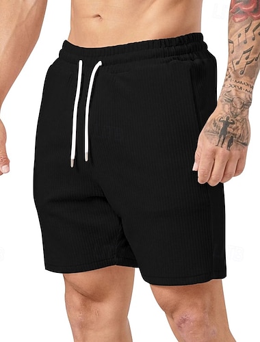  Pánské Kraťasy Plážové šortky Běžecké šortky Neformální šortky Manšestrové šortky Kapsy Šňůrky Elastický pas Bez vzoru Pohodlné Prodyšné Délka kolen Outdoorové sporty Denní Dovolená prázdniny