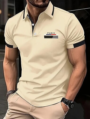  Herren Grafik Polo Kurzarm Polo-Shirts Hemden mit Kragen Business-Casual Schule Outdoor Alltagskleidung 3D-Druck Sommer Schwarz Dunkelpink Blau