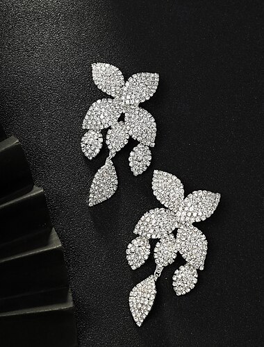  Damen Ohrstecker Klassisch Blattform Kostbar Elegant Stilvoll Einfach Imitationsdiamant Ohrringe Schmuck Silber / Gold / Weiß Für Hochzeit Party Geschenk 1 Paar