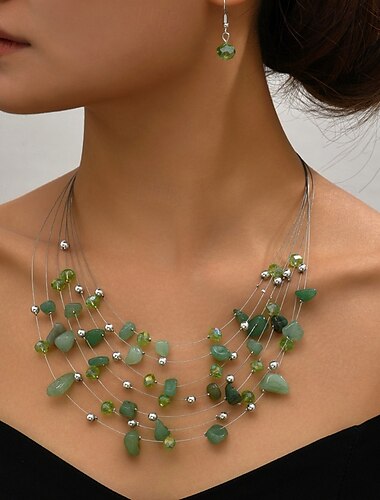  Ohrring-Set 1 Set Legierung Ohrringe Halskette Damen Luxus Schmuck-Set Für Festival