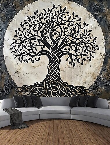  Baum des Lebens Totem Hängende Wandteppich Wandkunst Großer Wandteppich Mural Dekor Fotografie Hintergrund Deckenvorhang Zuhause Schlafzimmer Wohnzimmer Dekoration