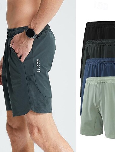  Hombre Pantalones Cortos Running Militar Verano Al aire libre Ajuste regular Secado rápido Bermudas Cintura elástica Negro Azul Corriendo Caza Escalada M L XL XXL XXXL