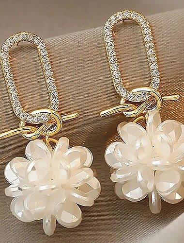  Mujer Pendientes colgantes Clásico Alegría Plata esterlina S925 Aretes Joyas Dorado Para Boda San Valentín Fiesta de baile Festival