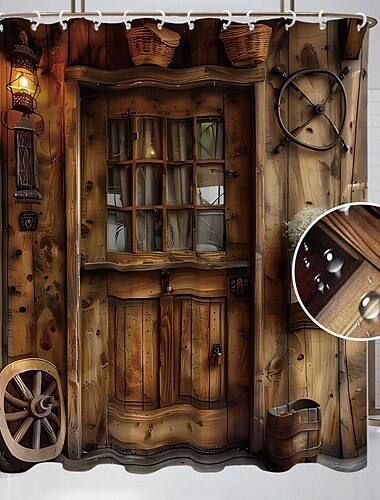  Douchegordijn met haken 180cm*180cm(70"*70") polyester wasbaar waterdicht patroon badkamer bad decor retro vintage