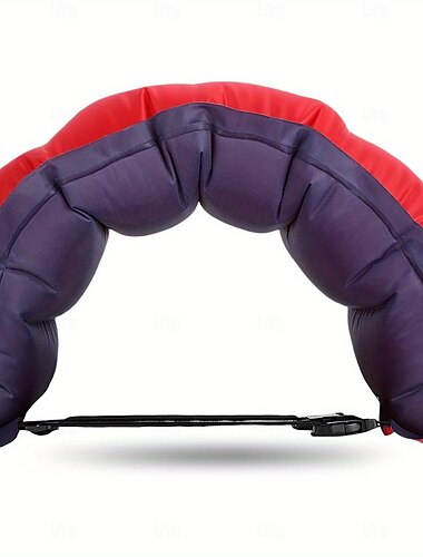  Cinturón de natación inflable para adultos, ajustable, con hebilla. &Cuerda, dispositivo de entrenamiento de piscina de PVC rojo/azul para principiantes en natación &Expertos, portátil para piscina,