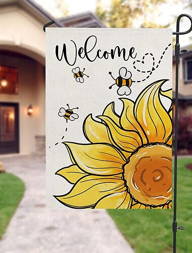  Drapeau de jardin tournesols d'été 12 x 18 pouces Drapeaux de cour Petits drapeaux de jardin pour l'extérieur Drapeaux d'extérieur Drapeaux de jardin pour les vacances