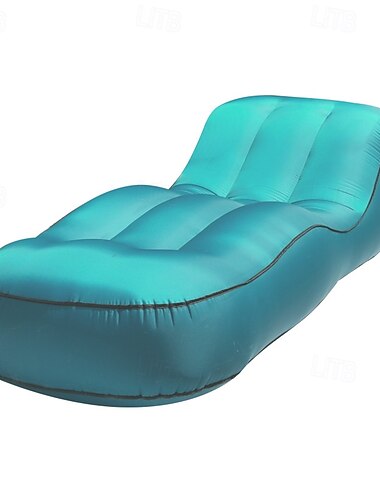  Tragbares aufblasbares Sofa - Lazy Sofa, faltbarer Loungesessel mit Pedal, bequeme Kombination aus Beflockung - geeignet für Camping, Wandern und Sonnenbaden zu Hause