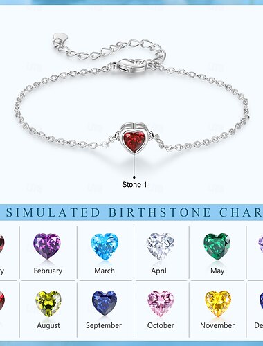  Pulsera de piedra de nacimiento personalizada, regalo romántico para mamá, esposa, novia, día de la madre, día de San Valentín, Navidad, cumpleaños, aniversario, joyería, accesorio de uso diario
