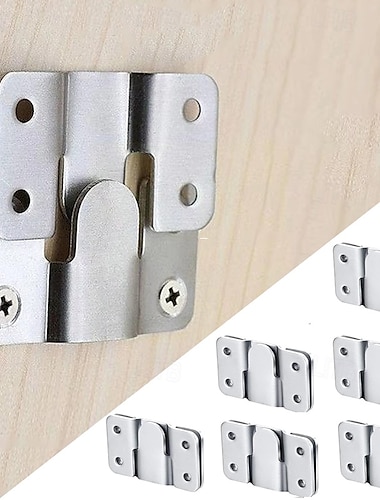  12 piezas/6 pares de soportes de montaje empotrado entrelazados para colgar cuadros, ganchos de acero inoxidable resistentes para marcos de fotos, colgador de cuadros grande, hebilla para colgar,