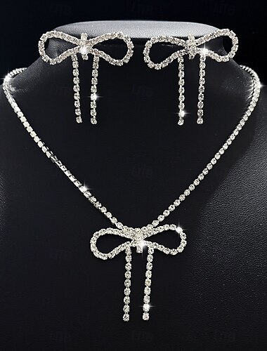  Brautschmuck-Sets 1 Set Strass Legierung Ohrringe Halskette Damen Elegant Stilvoll Schmuck-Set Für Hochzeit Party Party-Abendmode