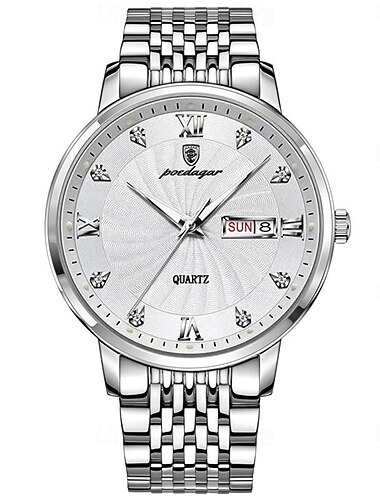  Luxury Brand Man Watch Waterproof Luminous Date Week Men's Quartz Wristwatch Stainless Steel Fashion Sports Men Watches