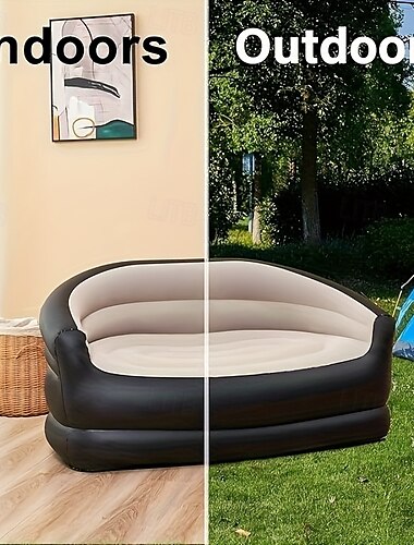  Aufblasbares, faltbares Sofa mit Luftpumpe, unverzichtbar für Camping, Picknicks, Balkone, Wohnzimmer