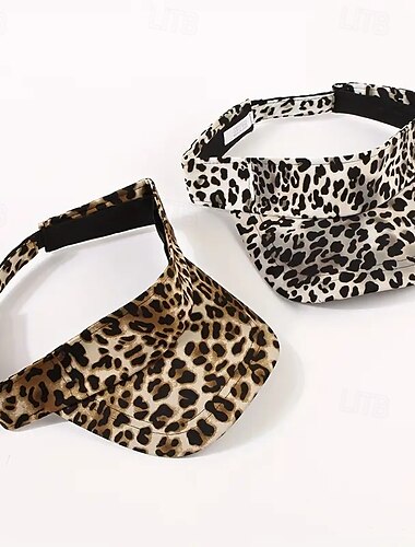  Gorra de béisbol ajustable con visera y estampado de leopardo neutro, gorra de tenis y golf con parte superior vacía.