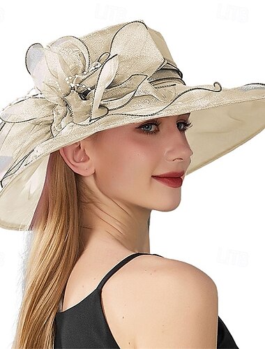 Cappello derby Kentucky 2025 per donna, fascinator in organza per Pasqua, festa del tè, sposa, chiesa, cappello da sole domenicale   Cappello derby Kentucky 2025 per donna, fascinator in organza per Pasqua, festa del tè, sposa, chiesa, cappello da sole domenicale