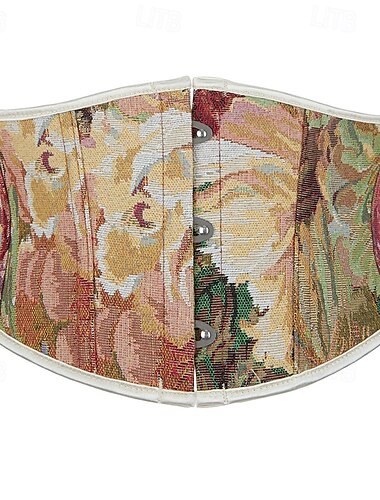  Rococò Completo Mascherata Corsetto Overbust Cosplay Controllo della Pancia Push-Up Jacquard Jacquard Per donna Reale Mascherata Feste Carnevale di Venezia Adulti Corsetto
