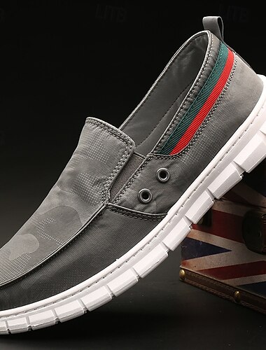  pánské slip-on plátěné mokasíny – měkké lehké boty pro volný čas pro cestování, jízdu a outdoorové pohodlí